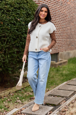 Morgan Brown Lace Mesh Top